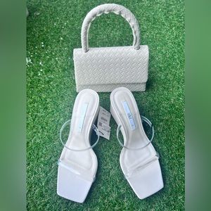 Zara Off White Vinyl Wedge Sandals. ONLY SHOES/no include bag